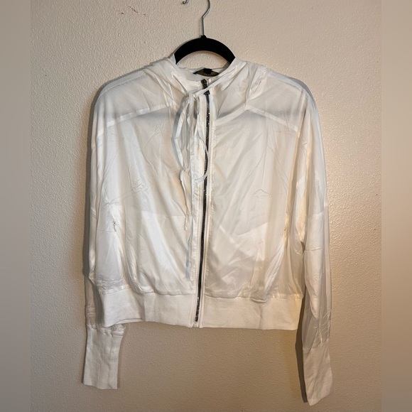 Dance & Marvel Sheer White Hooded Zip-Up Jacket - Size M - Picture 1 of 8